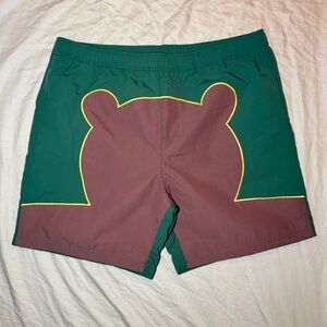 Teddy Fresh Brick Red Bear Silhouette Swim Shorts Trunks size Medium NWT NEW